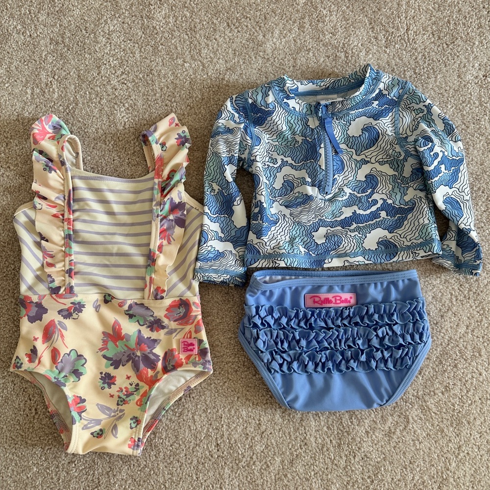 Ruffle Butts size 12-18 months girls swimsuits